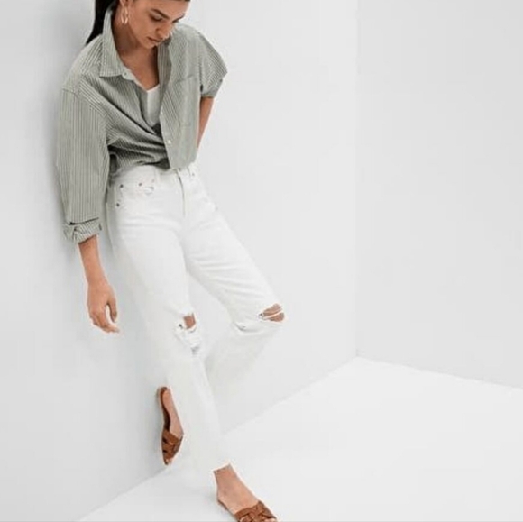 Gap Cheeky Sky High White Jeans Size 4 Tall - Picture 1 of 9